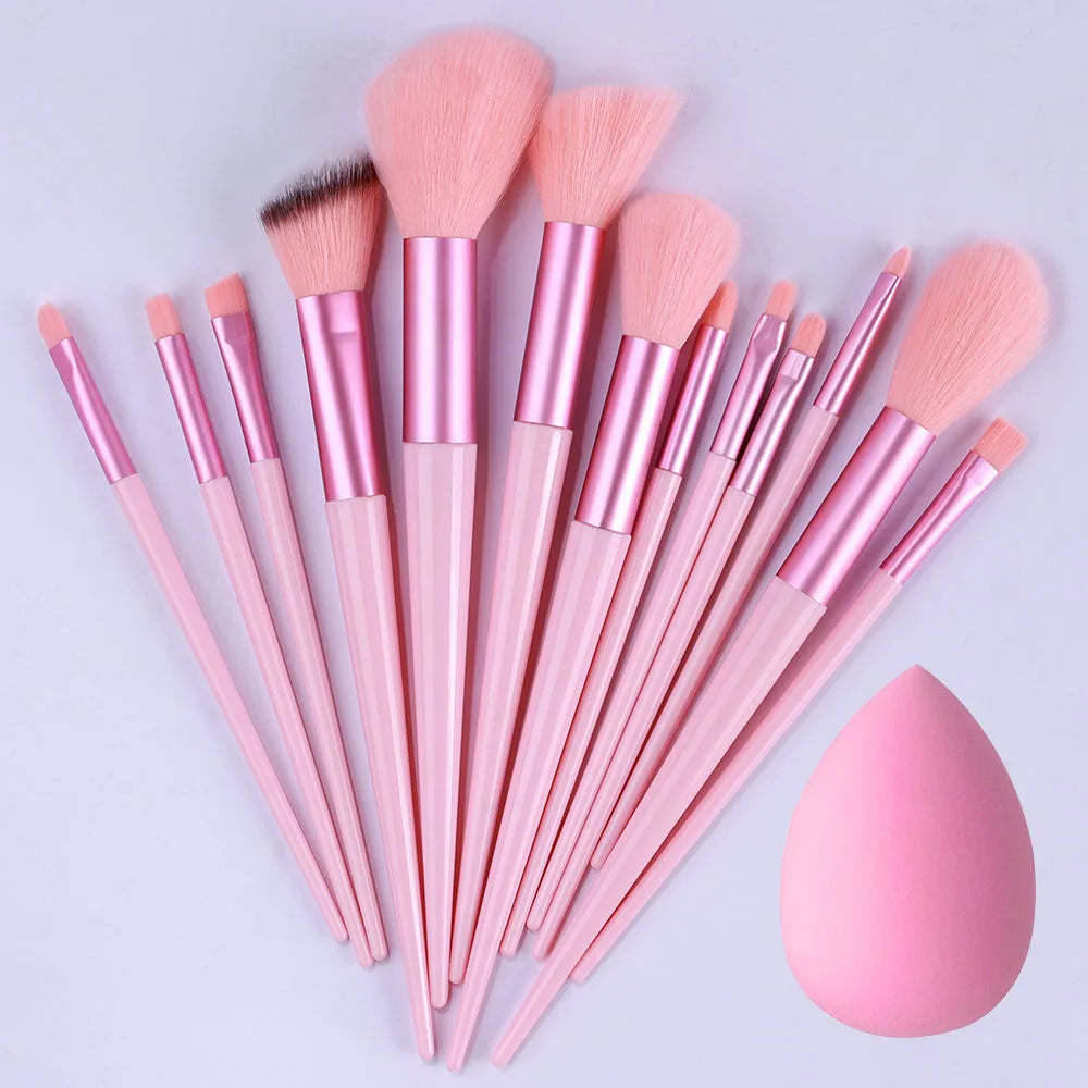 Lady Glams - 13PCS Makeup Brushes Set Super soft detail brush Blush Brush Foundation Concealer Contour Eyeshadow Brush Women Beauty Tools