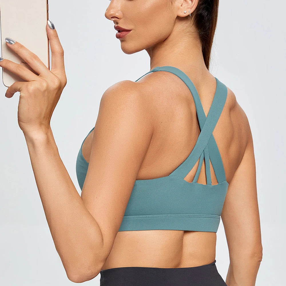 Lady Glams Sports Bra Shock Proof Gathering High-Intensity