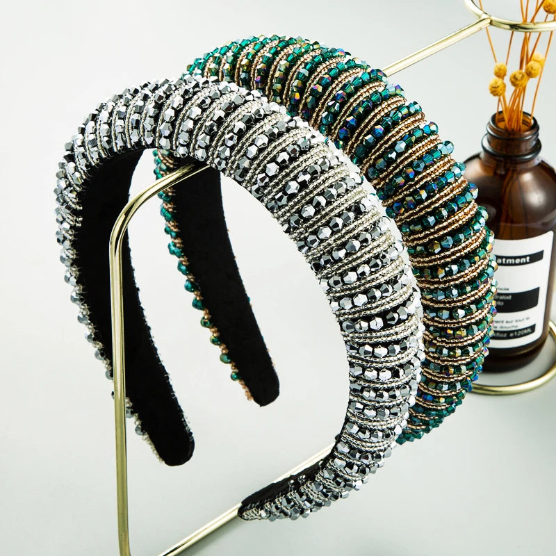 Radiate Elegance: Lady Glams Handwoven Crystal Hair Bands