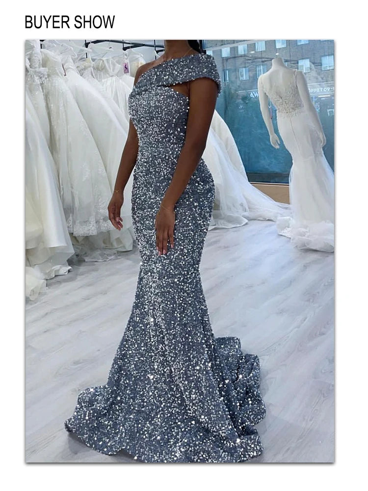 Lady Glams Romagic Sequin Evening Gown - Elegance Redefined