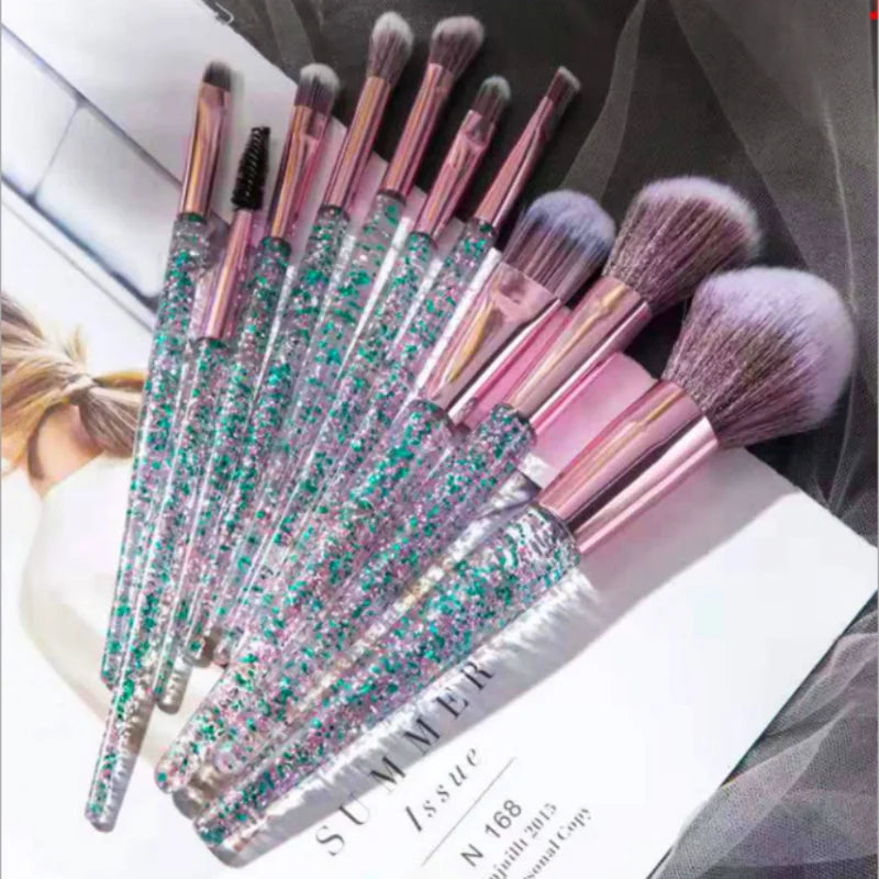 Lady Glams Makeup Brush Set - 10pcs Combo for Professional and Personal Use