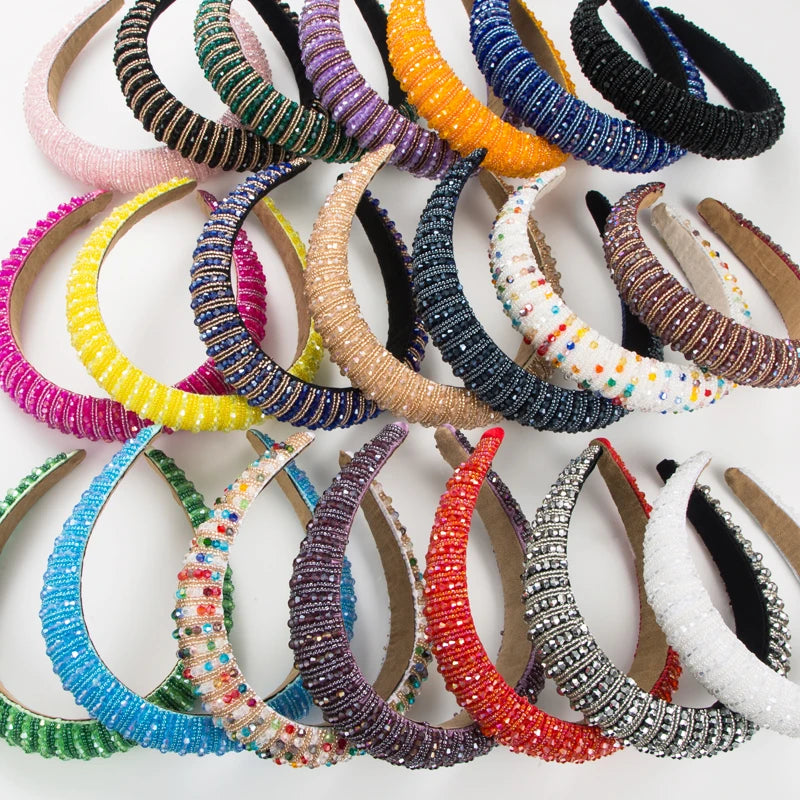 Radiate Elegance: Lady Glams Handwoven Crystal Hair Bands