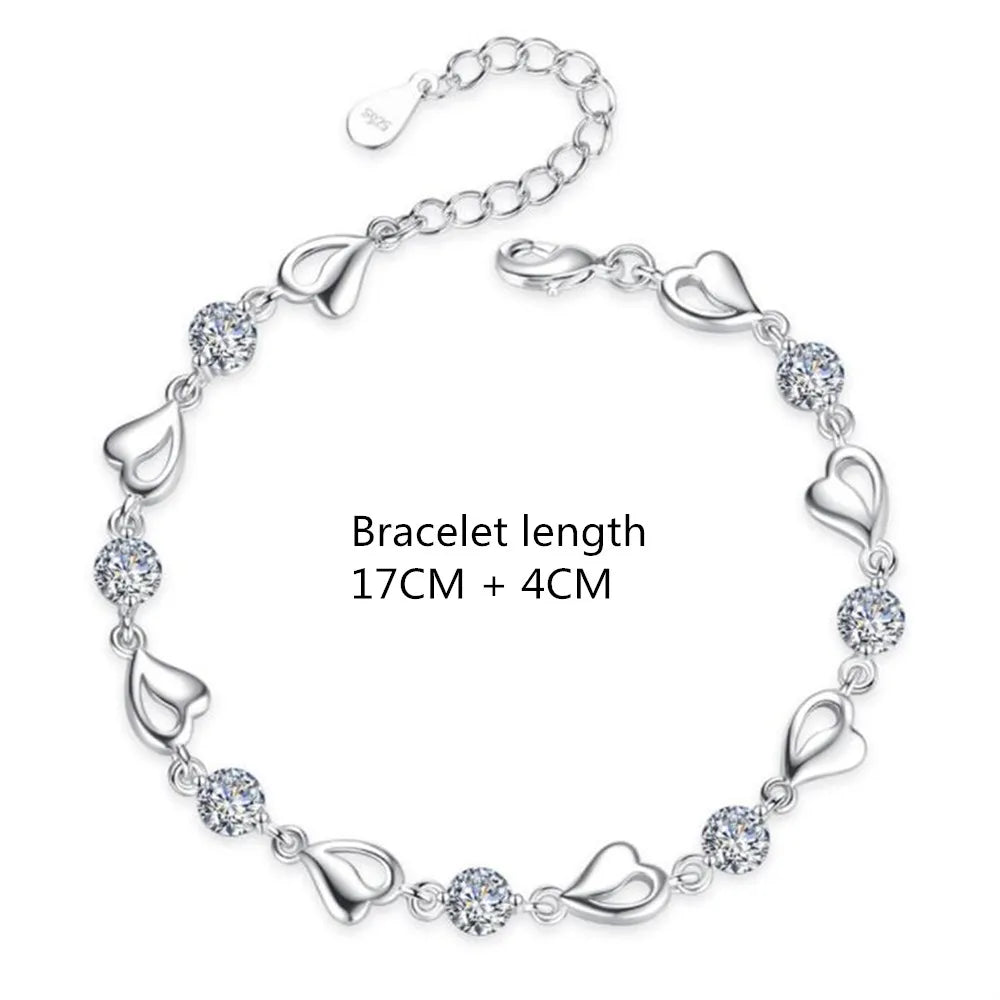 Lady Glams Beautify Retro Heart Sterling Silver Bracelet – A Radiant Expression of Timeless Elegance