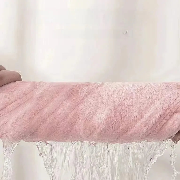 Lady Glams Extra Strong Absorption Thick Color Block Double Layer Dry Hair Towel: Quick Drying Towel Cap