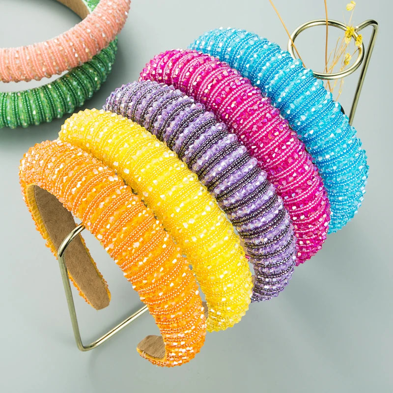 Radiate Elegance: Lady Glams Handwoven Crystal Hair Bands