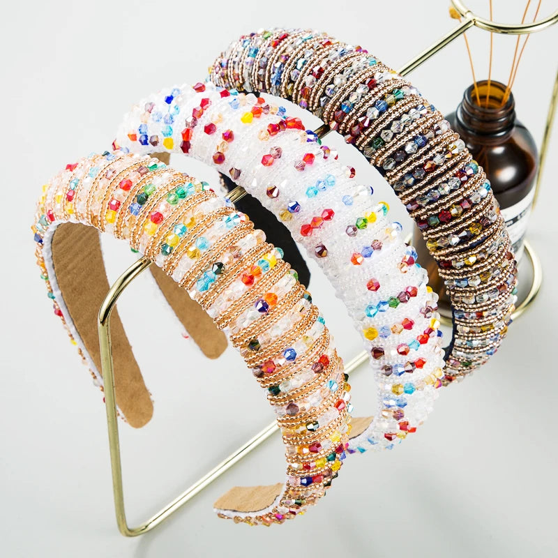 Radiate Elegance: Lady Glams Handwoven Crystal Hair Bands