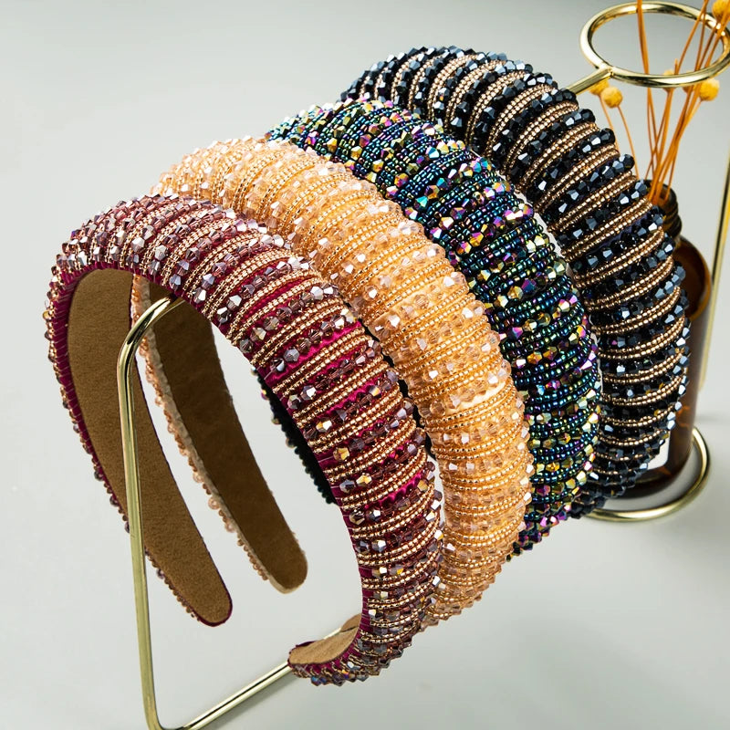 Radiate Elegance: Lady Glams Handwoven Crystal Hair Bands