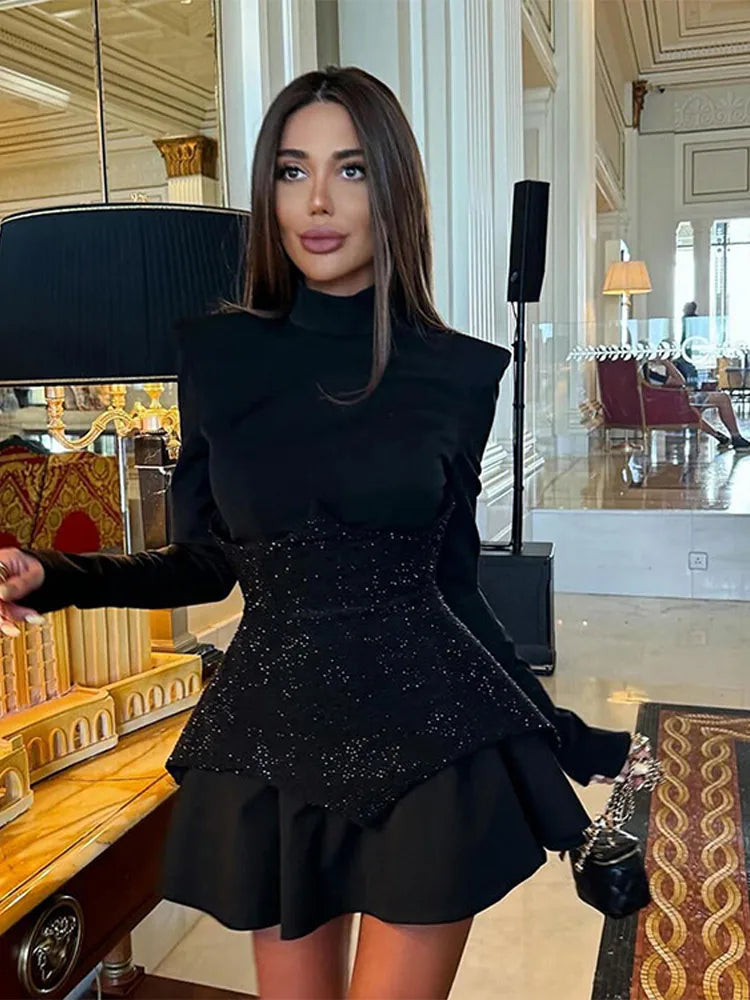 Lady Glams Black Mini Dress - A Stylish and Elegant Choice for Evening Events
