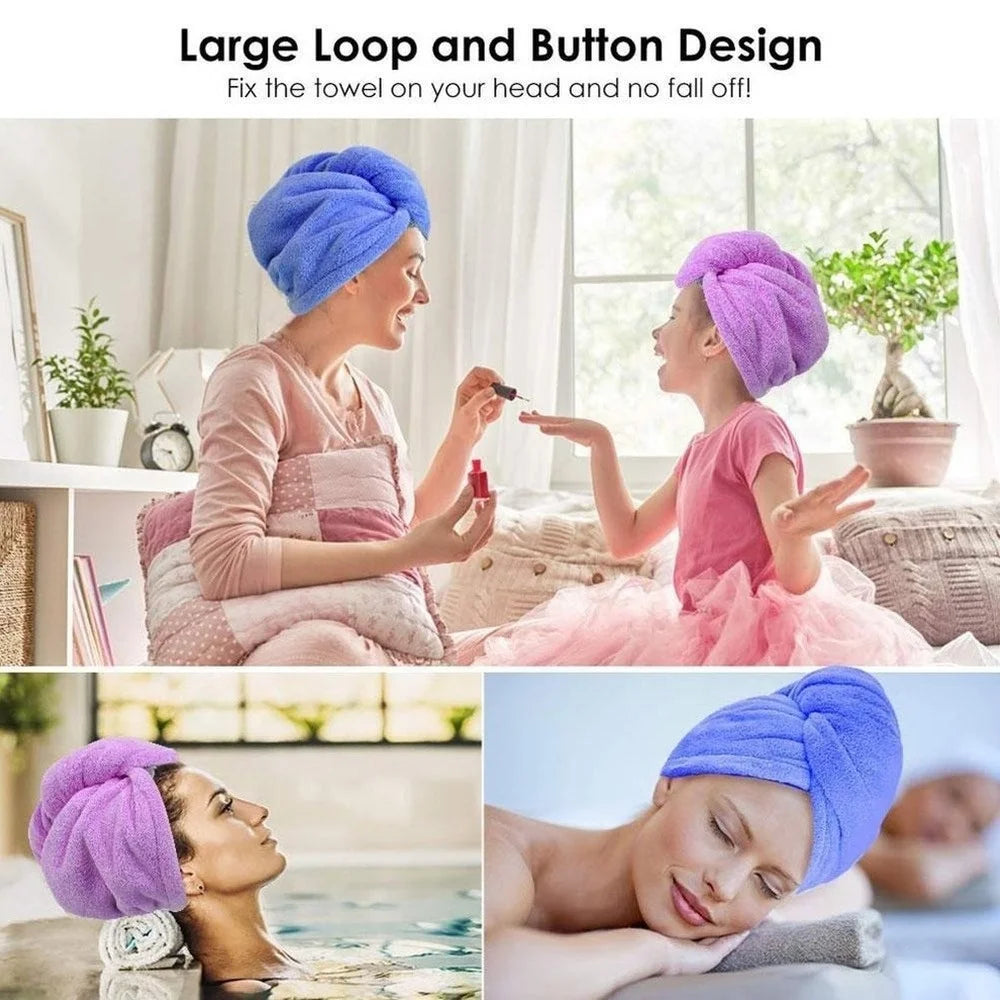 Lady Glams Hair Towel Wrap: Fast Dry, Super Absorbent Microfiber Coral Velvet Hair Drying Towel