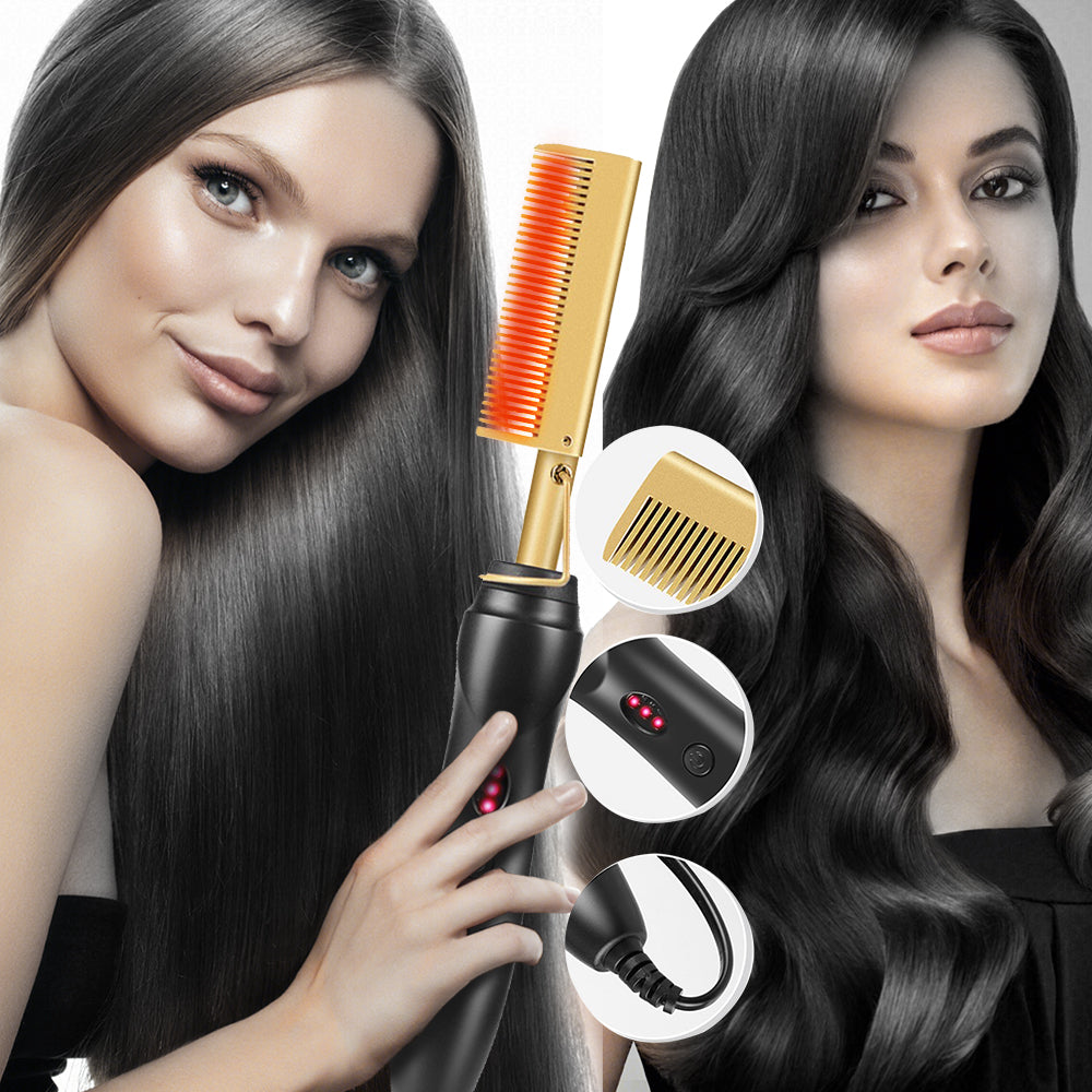 Lady glams 2-in-1 Hot Comb Hair Straightener : Effortless Styling On-The-Go