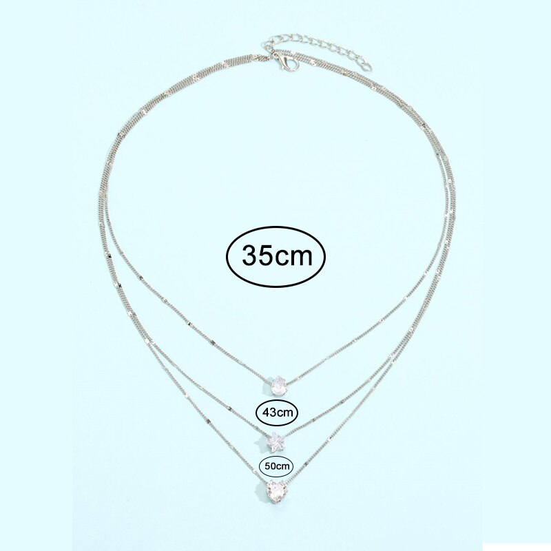 Lady Glams 3 Pcs Gold-Color Multilayered Pendant Necklaces