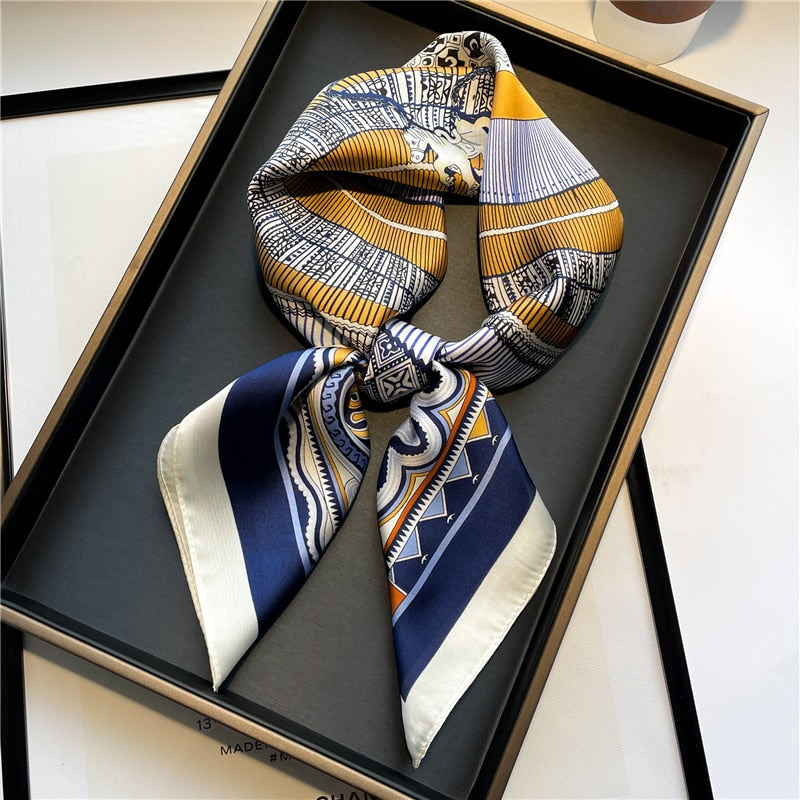 Lady Glams Stylish Plaid Silk Scarf
