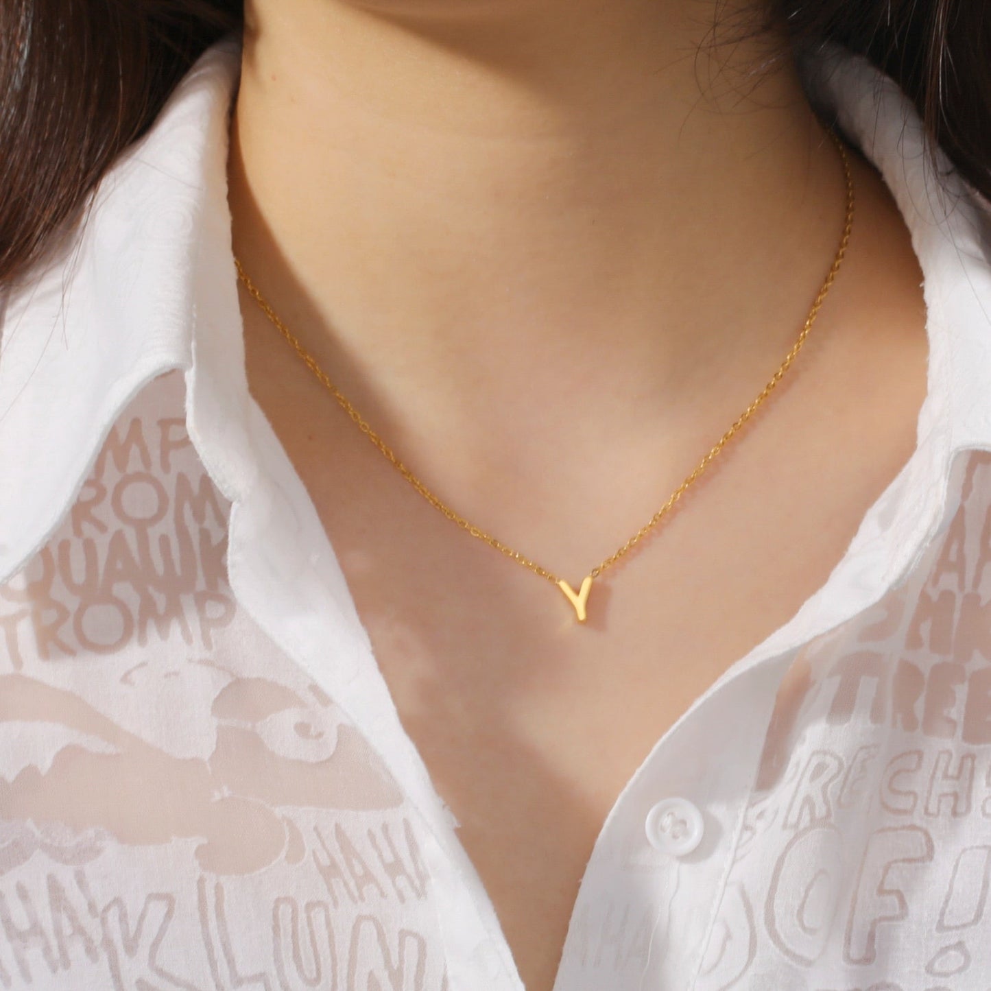 Minimalist Initial A-Z Letter Necklace for Women