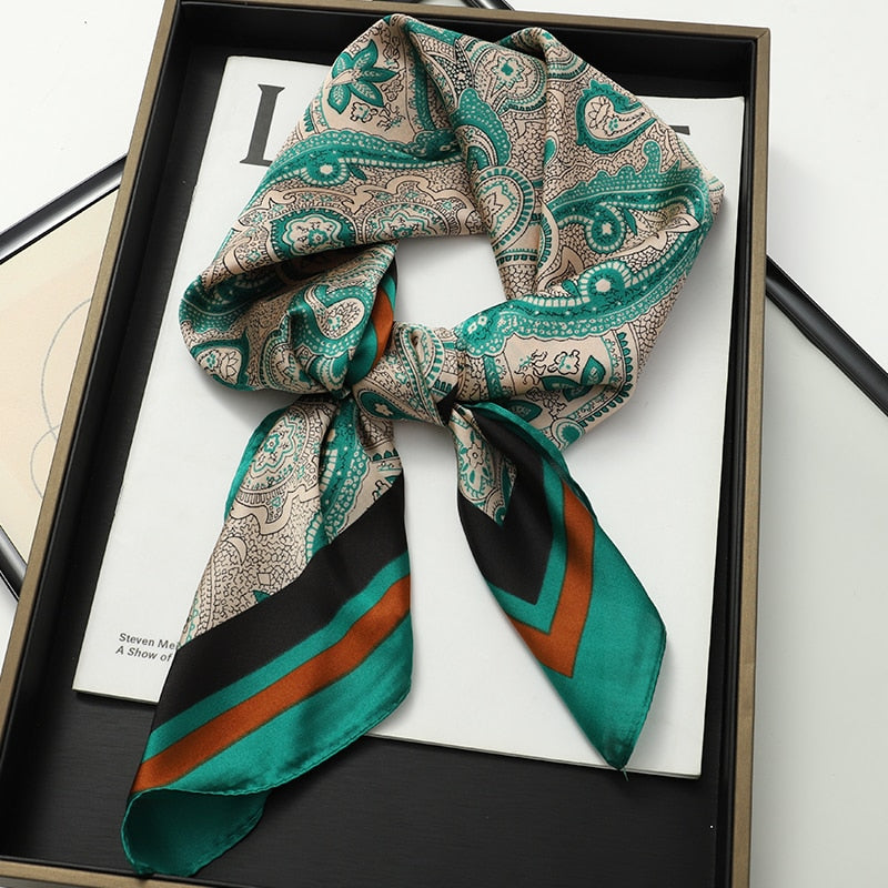 Lady Glams Silk Square Women Neck Scarves - Bandana