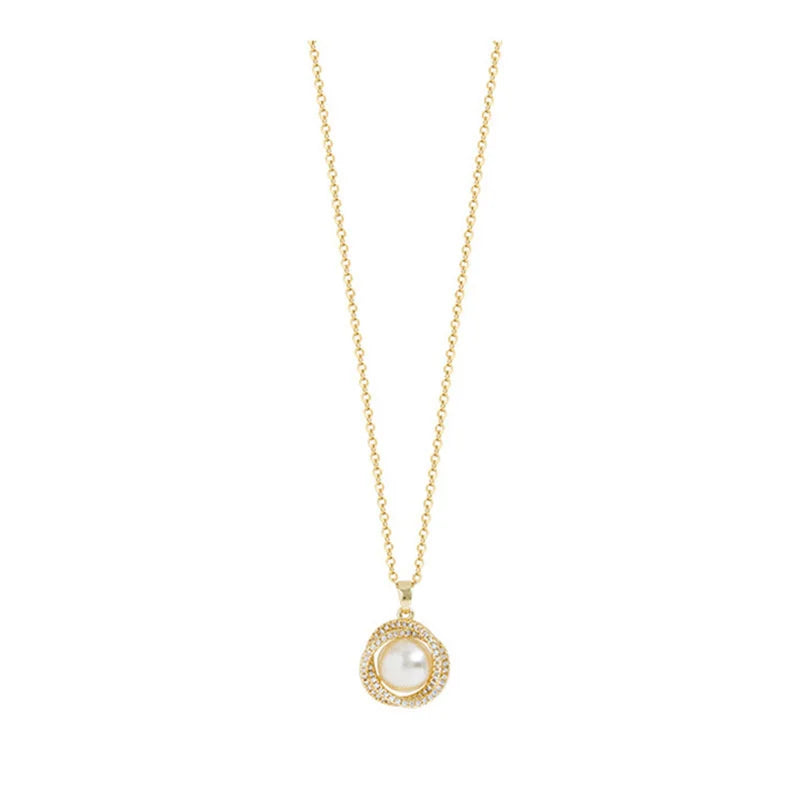 HYFAD Beads Women's Neck Chain - Kpop Pearl Pendant Necklace in Vintage Gold, a Stylish Goth Choker Jewelry Pendant