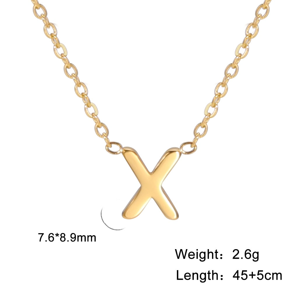 Minimalist Initial A-Z Letter Necklace for Women