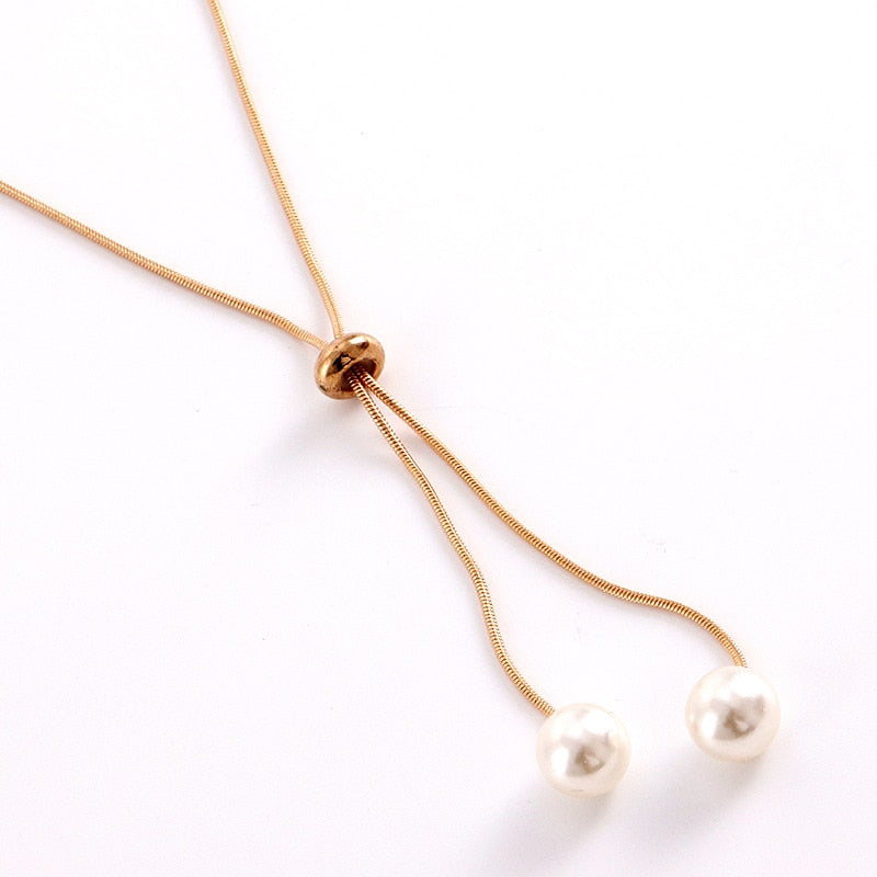 Gold Color Pearl Necklace - Elevate Your Elegance with Fashion