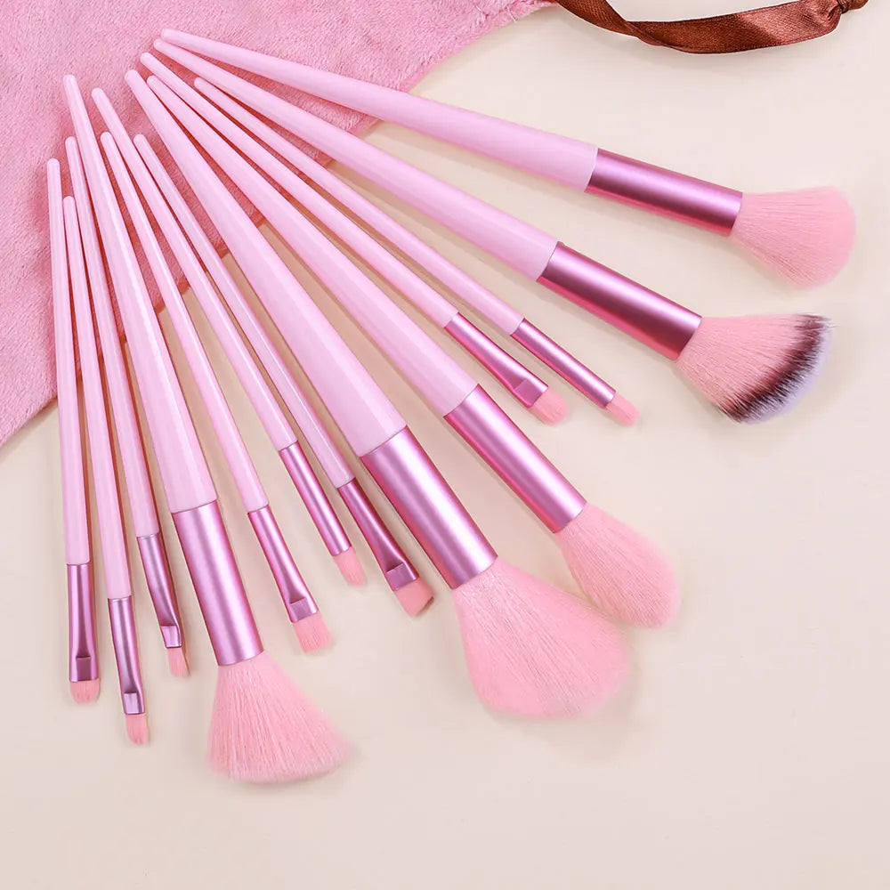 Lady Glams - 13-teiliges Make-up-Pinsel-Set, superweicher Detailpinsel, Rougepinsel, Foundation-, Concealer-, Kontur- und Lidschattenpinsel, Beauty-Tools für Damen