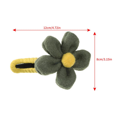 AWAYTR Autumn Winter Plush Flower Hair Claw: Chic Duckbill Clip for Effortless Style