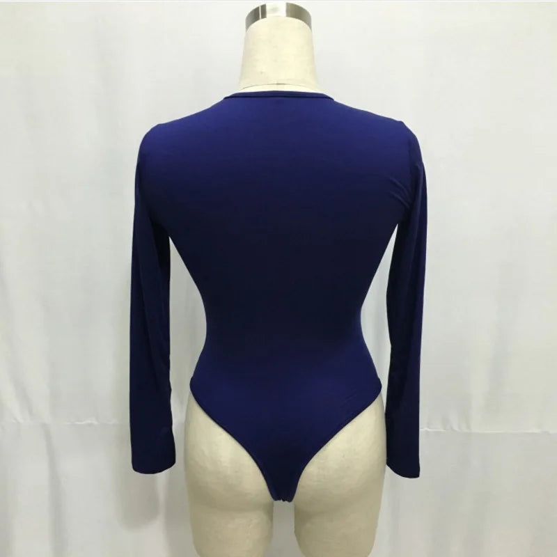 Lady Glams Versatile Long Sleeve O-Neck Bodysuit