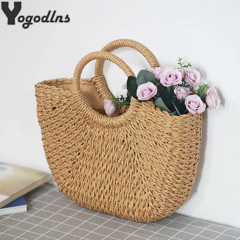 Yogodlns Summer Handmade Straw Bag - Embrace Bohemian Elegance