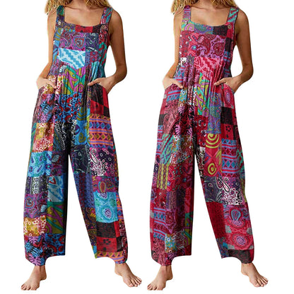 Lady Glams Ethnic Style Sleeveless Jumpsuit: A Multicolor Marvel for Summer