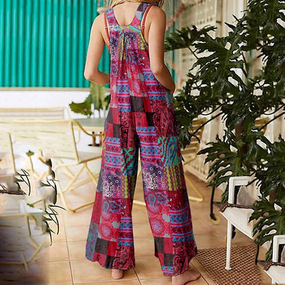 Ärmelloser Jumpsuit im Ethno-Stil von Lady Glams: Ein mehrfarbiges Wunderwerk für den Sommer