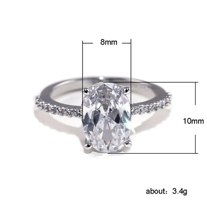 Huitan Classic Oval Finger Ring with Dazzling Brilliant CZ Stone - Symbol of Love and Commitment