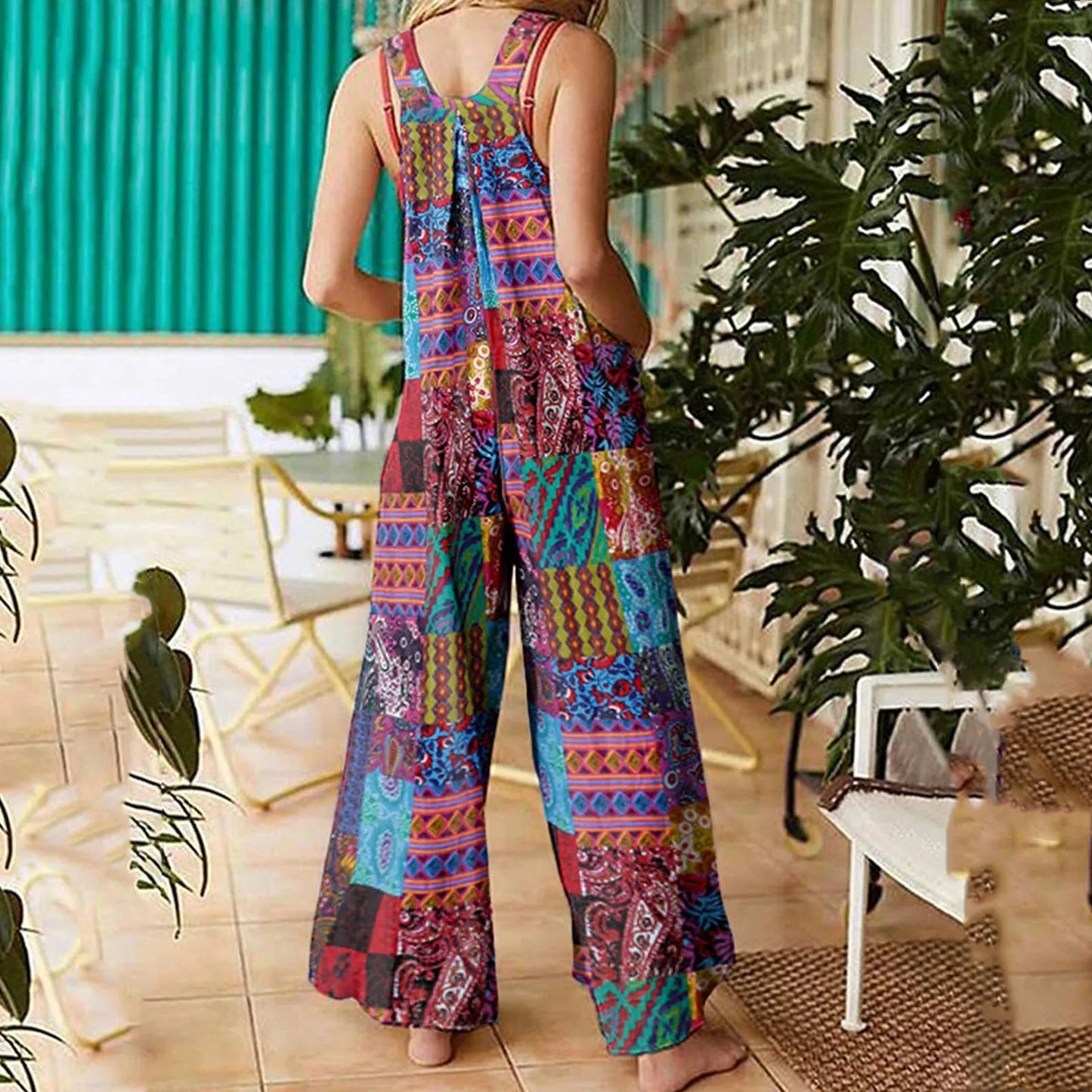 Lady Glams Ethnic Style Sleeveless Jumpsuit: A Multicolor Marvel for Summer