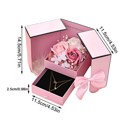 Eternal Soap Rose Flower Gift Box with Drawer Design - A Charming and Versatile Gift Box for Any Occasion