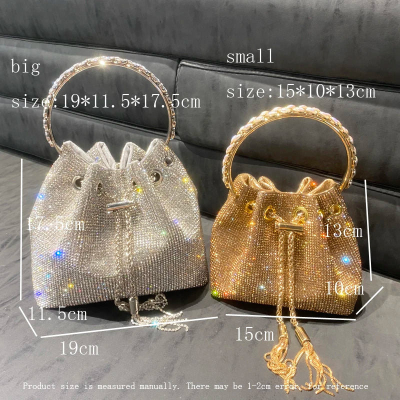 Lady Glams Luxury Crystal Rhinestone Shoulder Bag - Dazzling Accessory for Evening Elegance