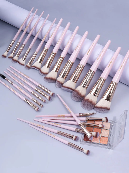 Maange 25PCs Foundation Makeup Brush Sets Professional Cosmetic Concealer Eyeshadow Dense Soft Bristle Brushes For Women Beauty