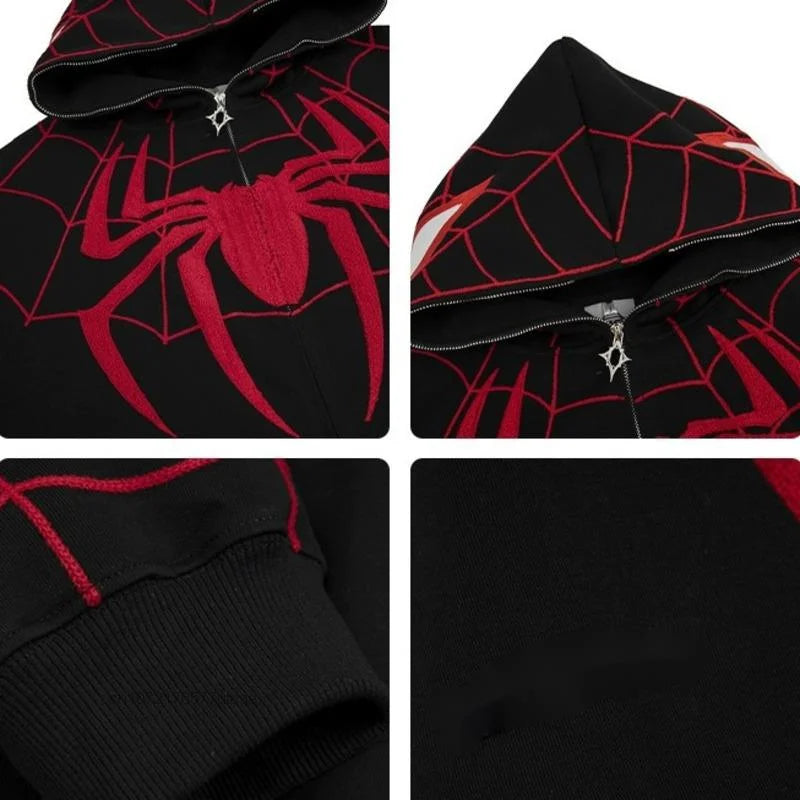 Joytop Spider-Man Inspired Zipper Hooded Sweater: Swing into Style