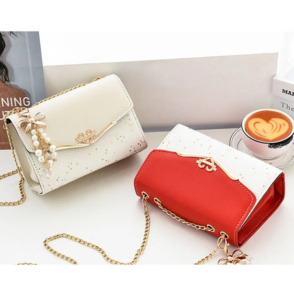 Lady Glams Rhinestone Handbag - Women’s Diamond-Embellished Shoulder Bag with Shining Messenger Clutch