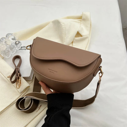 Lady Glams Synthetic Leather Half Moon Saddle Bag