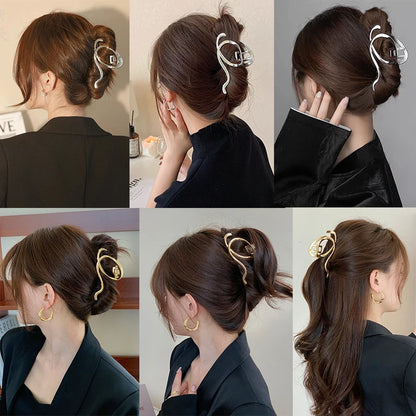 AWAYTR Woman Silver/Gold Irregular Hairpins: Punk Style Elegance