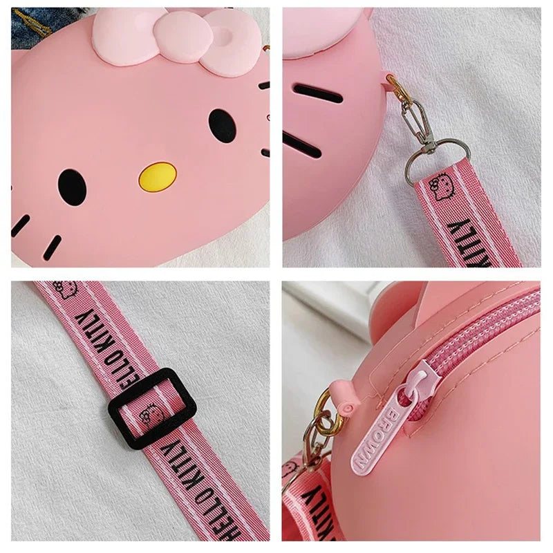 Lady Glams Hello Kitty Crossbody Bag - Embrace Kawaii Elegance in Pink and White