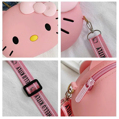 Lady Glams Hello Kitty Crossbody Bag - Embrace Kawaii Elegance in Pink and White