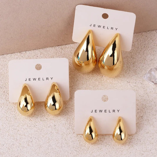 Lady Glams Asscher Oversized Chunky Gold Drop Earrings – Make a Statement with Timeless Elegance