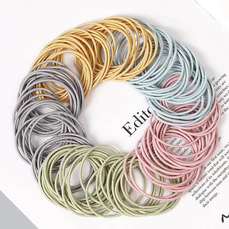 Lady Glams New 100PCS/Set Women  Nylon Elastic Hair Bands