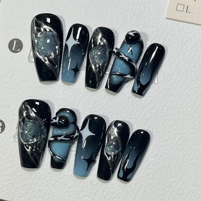 black french tip nails