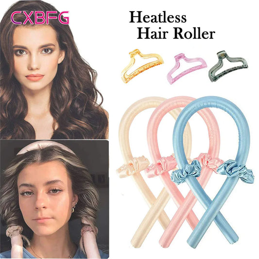 Haarband mit Lockenstab ohne Hitze – Lockenwickler aus Seidenband ohne Hitze, weiches Haarband zum Schlafen, Lockenwickler für faule Haare, Haarstyling-Tools 