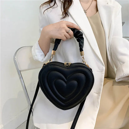 Lady Glams Fashion Love Heart Shape Shoulder Bag - Elegance Meets Romance