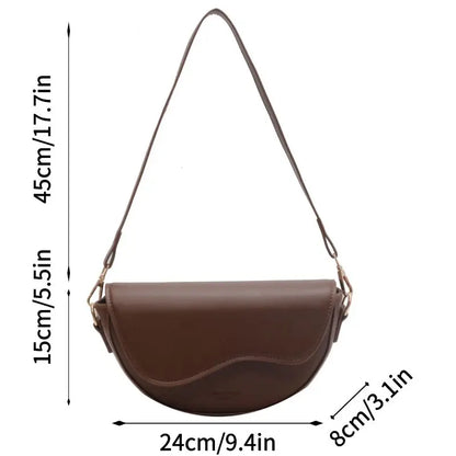 Lady Glams Synthetic Leather Half Moon Saddle Bag