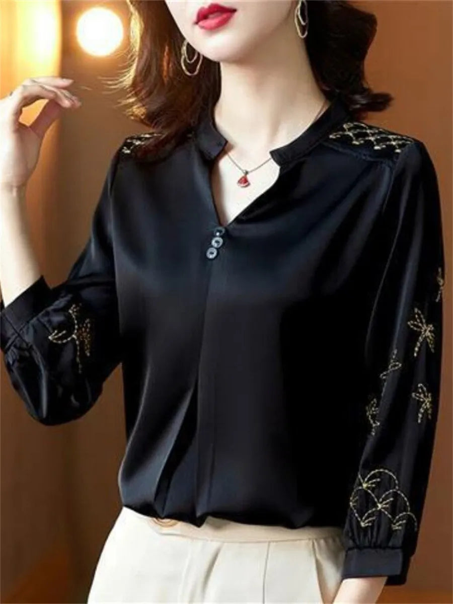 RibbonFish Casual Long Sleeve Blouse - Embrace Comfort and Style in Plus Size Elegance