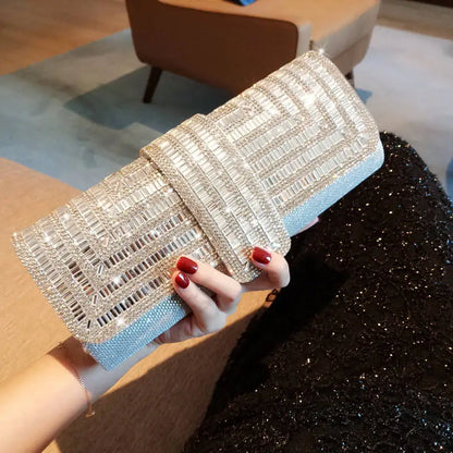 Lady Glams Diamond Clutch Bag - Radiate Elegance on Special Occasions