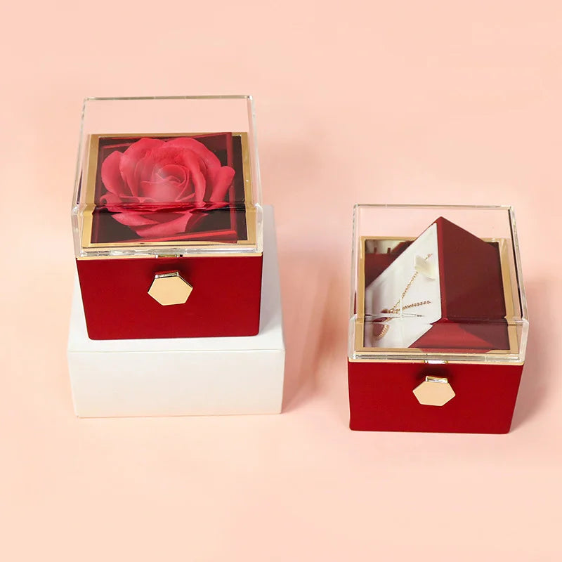 New Rotation Rose Jewelry Gift Box - A Unique Display and Storage Solution for Your Precious Jewelry