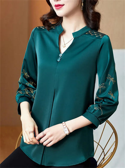 RibbonFish Casual Long Sleeve Blouse - Embrace Comfort and Style in Plus Size Elegance