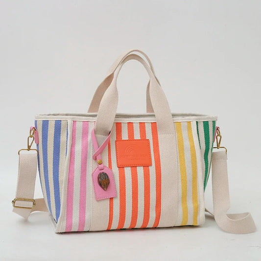 Kurt Geiger Striped Canvas Tote Bag