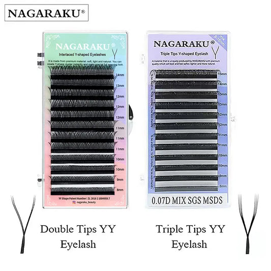 NAGARAKU YY Shape Triple Top Eyelash Extensions – Elevate Your Gaze with Interlaced Root Beauty